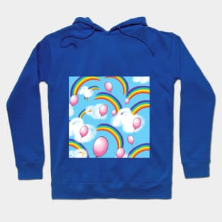 rainbow, balls and clouds Hoodie